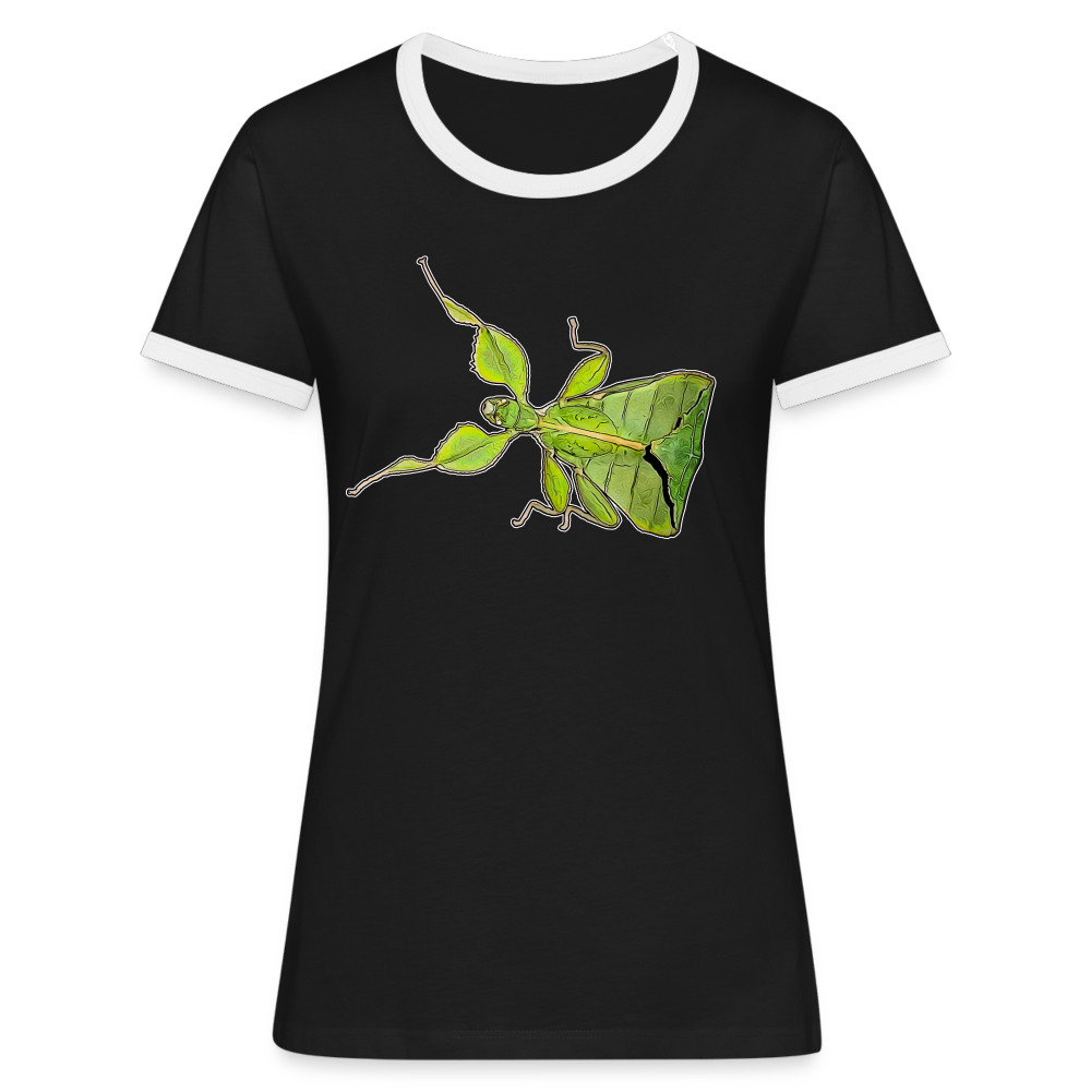 Frauen Kontrast-T-Shirt Phyllium philippinicum female - Schwarz/Weiß