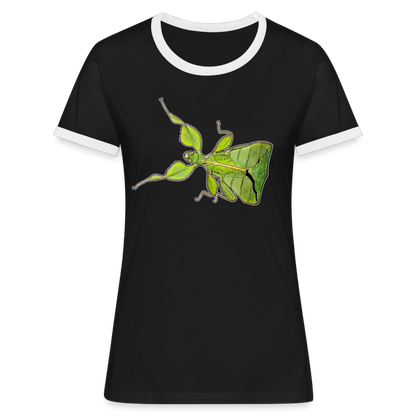 Frauen Kontrast-T-Shirt Phyllium philippinicum female - Schwarz/Weiß