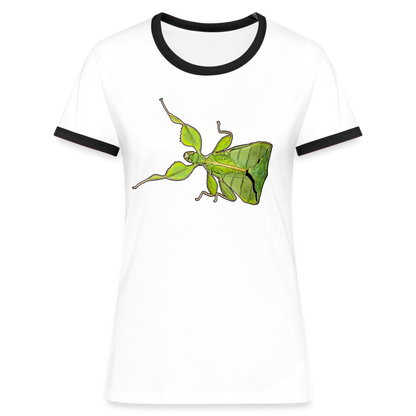 Frauen Kontrast-T-Shirt Phyllium philippinicum female - Weiß/Schwarz