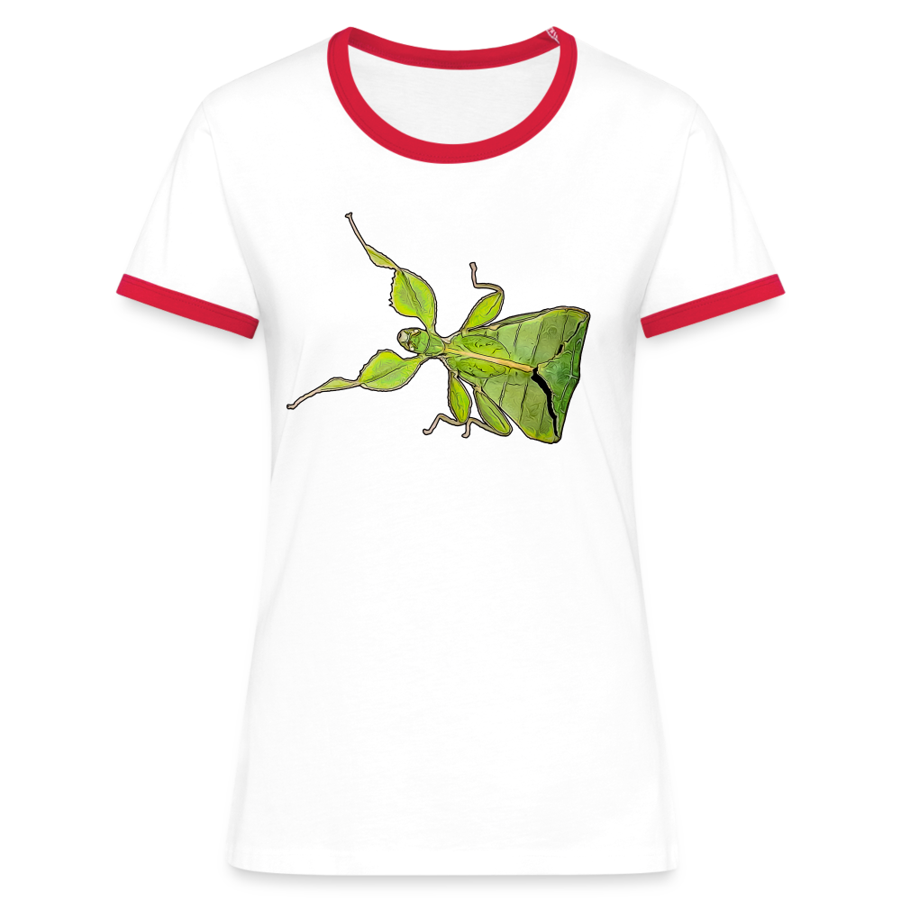 Frauen Kontrast-T-Shirt Phyllium philippinicum female - Weiß/Rot
