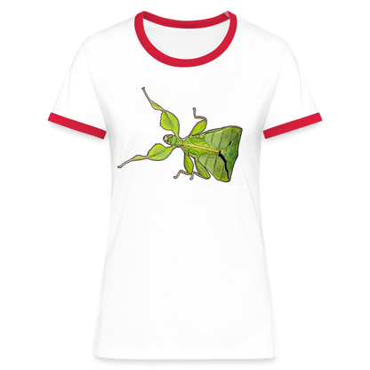 Frauen Kontrast-T-Shirt Phyllium philippinicum female - Weiß/Rot