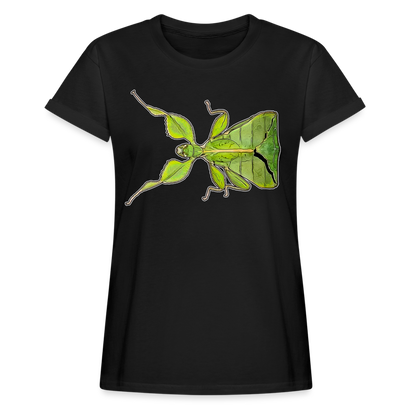 Frauen Oversized T-Shirt Phyllium philippinicum female - Schwarz