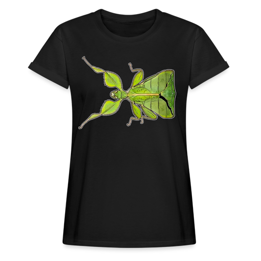 Frauen Oversized T-Shirt Phyllium philippinicum female - Schwarz