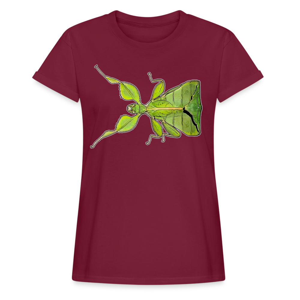 Frauen Oversized T-Shirt Phyllium philippinicum female - Bordeaux