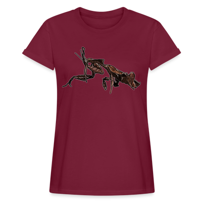 Frauen Oversized T-Shirt Phyllocrania paradoxa female 2 - Bordeaux