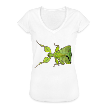 Frauen Vintage T-Shirt Phyllium philippinicum female - weiß