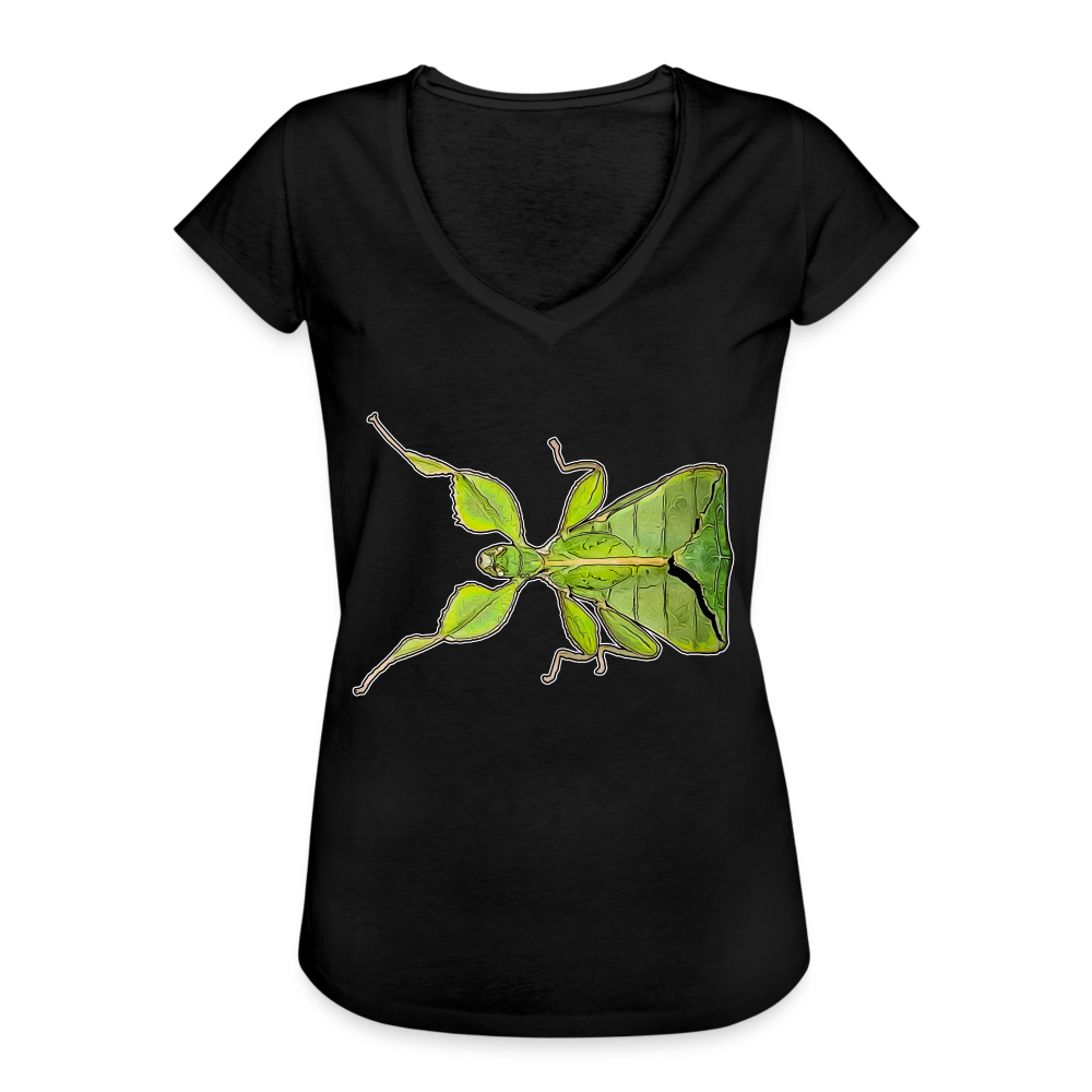 Frauen Vintage T-Shirt Phyllium philippinicum female - Schwarz