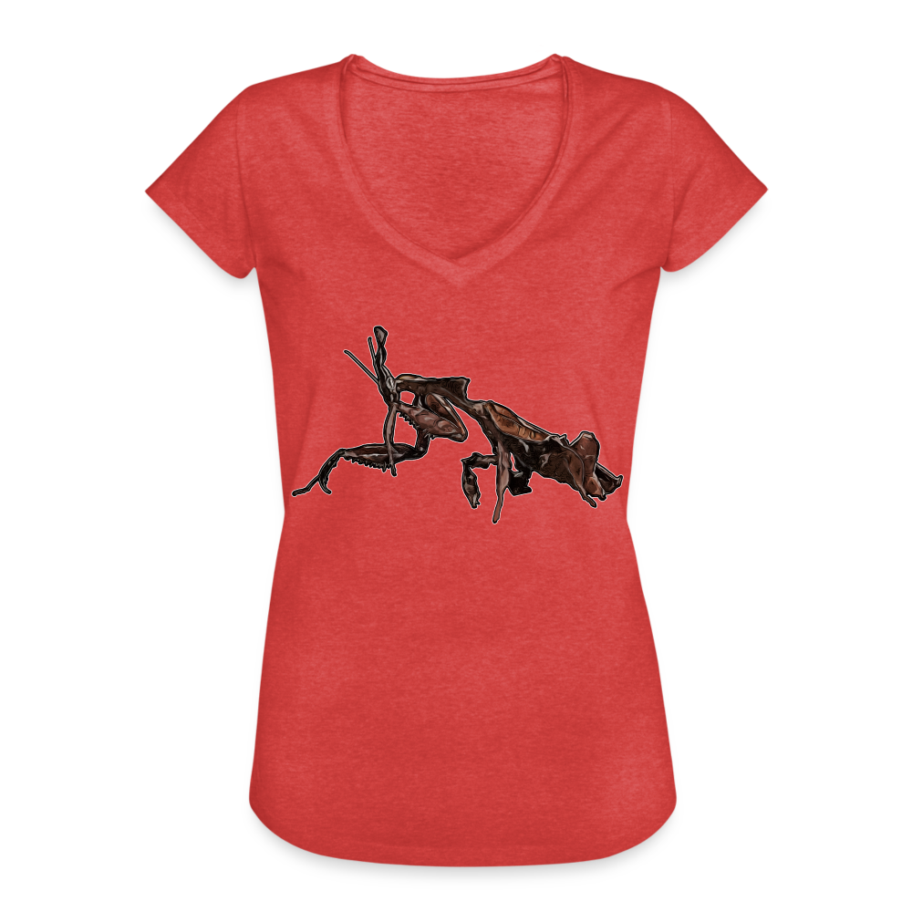 Frauen Vintage T-Shirt Phyllocrania paradoxa female 2 - Rot meliert