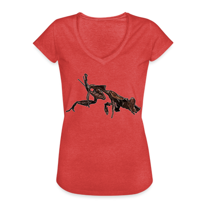 Frauen Vintage T-Shirt Phyllocrania paradoxa female 2 - Rot meliert