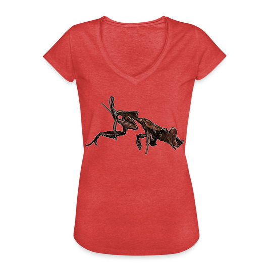 Frauen Vintage T-Shirt Phyllocrania paradoxa female 2 - Rot meliert