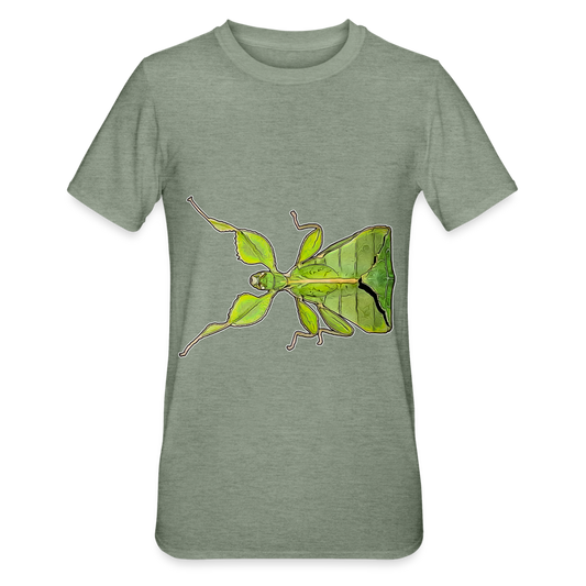Unisex T-Shirt Phyllium philippinicum female - Militärgrün meliert