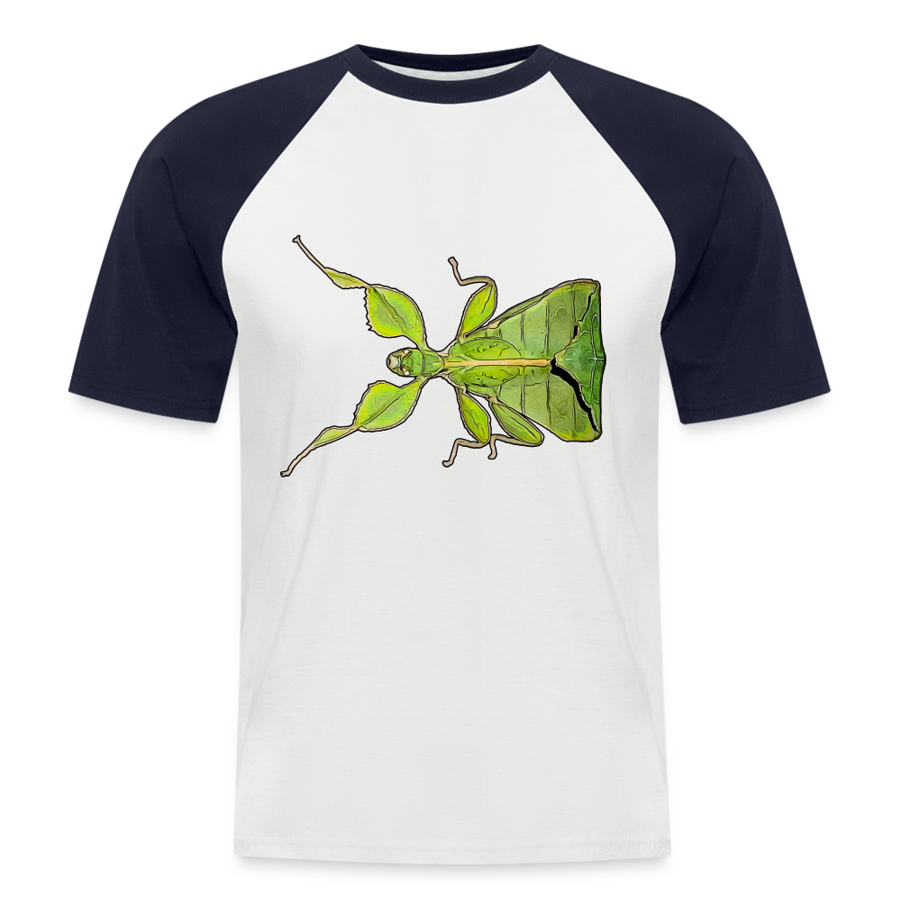 Männer Baseball-T-Shirt Phyllium philippinicum female - Weiß/Navy