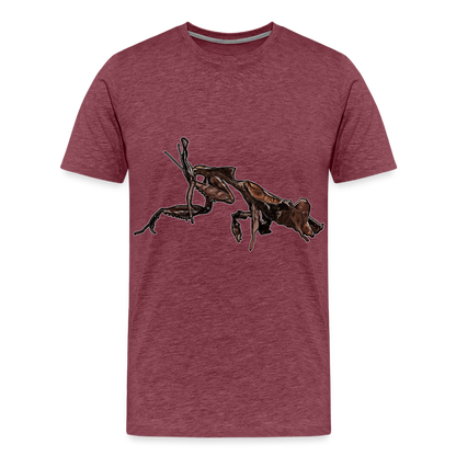 Männer Basic T-Shirt Phyllocrania paradoxa female 2 - Bordeauxrot meliert