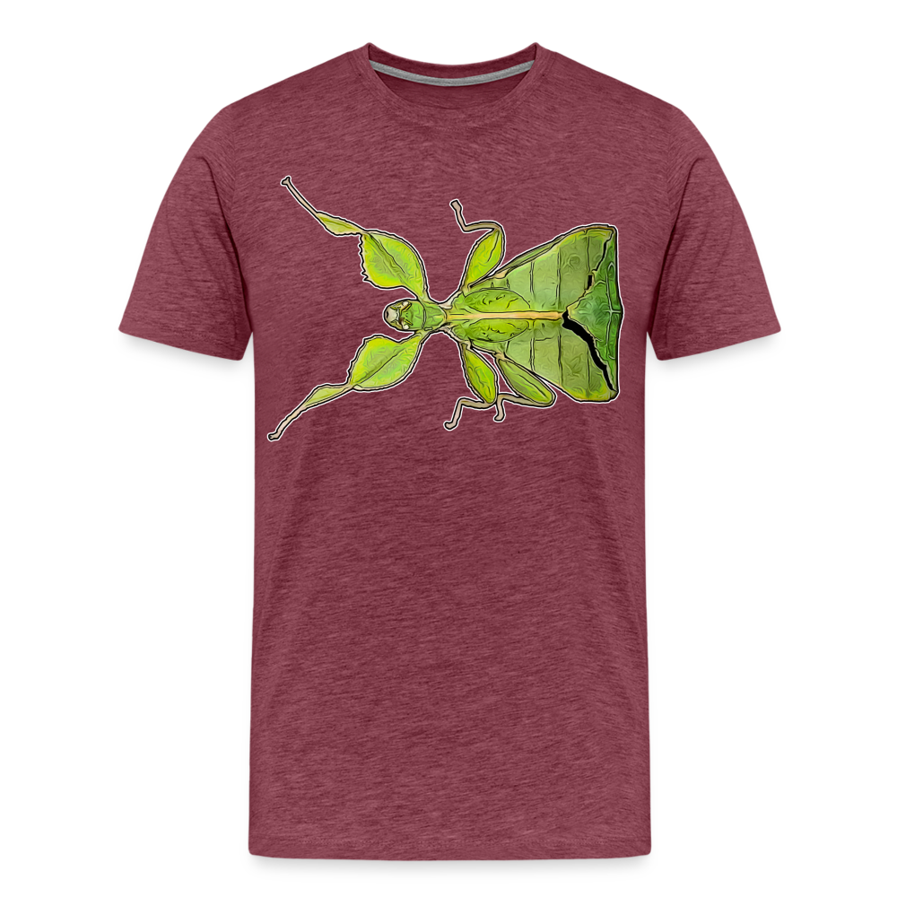 Männer Basic T-Shirt Phyllium philippinicum female - Bordeauxrot meliert
