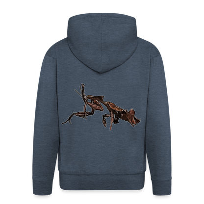 Männer Zip-Hoodie Phyllocrania paradoxa female 2 - Jeansblau