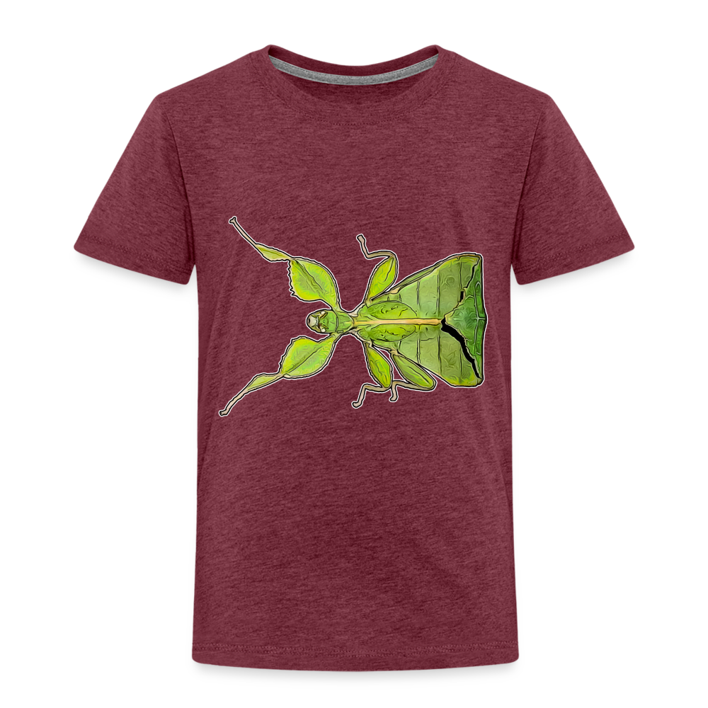 Kinder Basic T-Shirt Phyllium philippinicum female - Bordeauxrot meliert