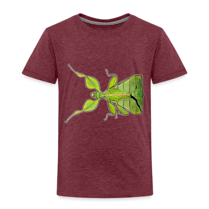 Kinder Basic T-Shirt Phyllium philippinicum female - Bordeauxrot meliert