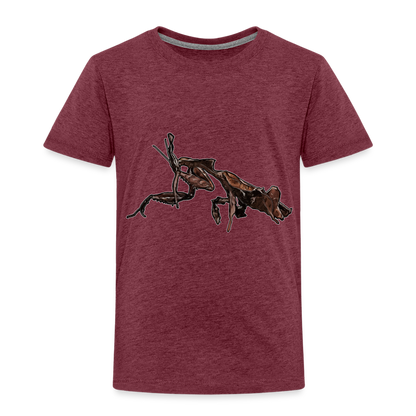 Kinder Basic T-Shirt Phyllocrania paradoxa female 2 - Bordeauxrot meliert