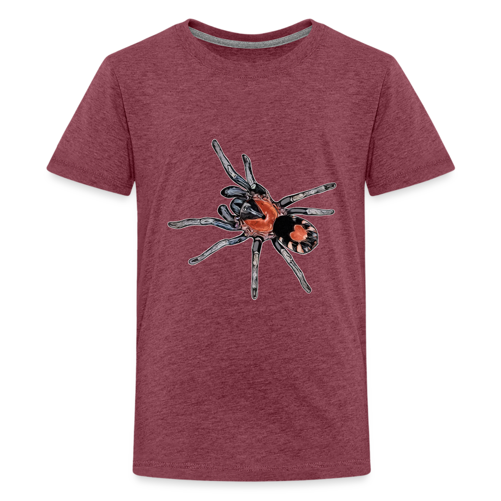 Teenager Basic T-Shirt Cyriocosmus elegans - Bordeauxrot meliert