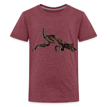 Teenager Basic T-Shirt Phyllocrania paradoxa female 2 - Bordeauxrot meliert