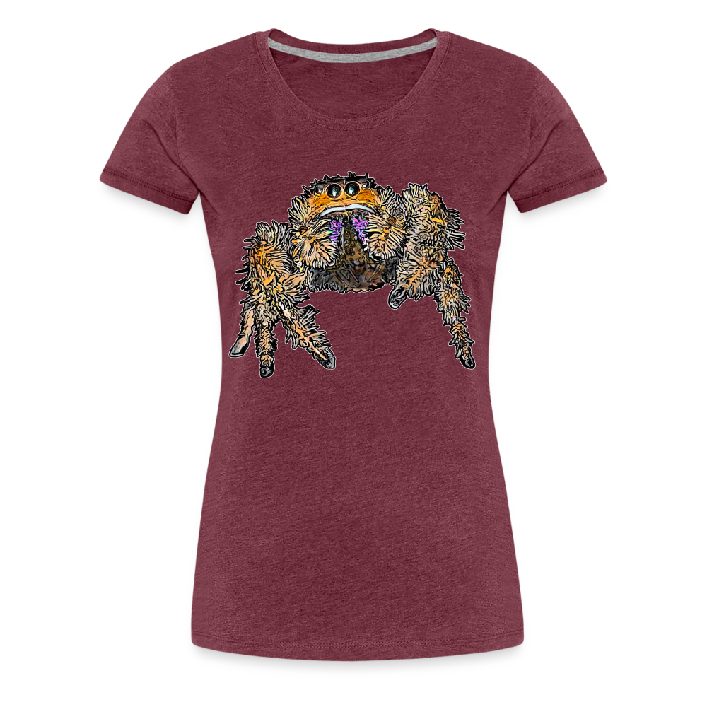 Frauen Basic T-Shirt Phidippus regius Everglades female - Bordeauxrot meliert