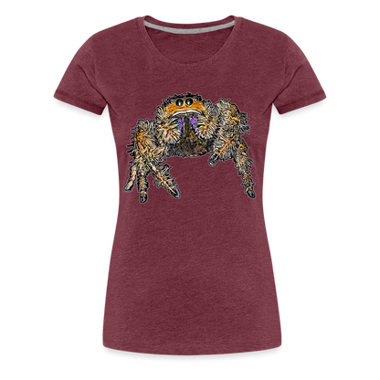 Frauen Basic T-Shirt Phidippus regius Everglades female - Bordeauxrot meliert