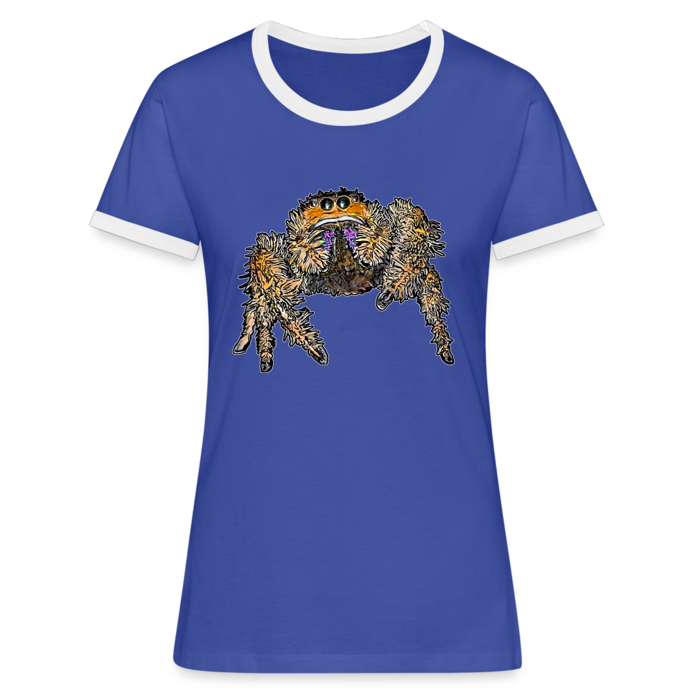 Frauen Kontrast-T-Shirt Phidippus regius Everglades female - Blau/Weiß