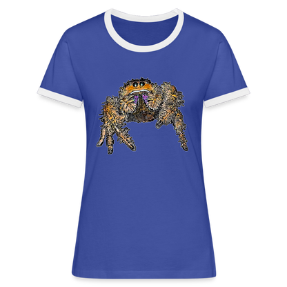 Frauen Kontrast-T-Shirt Phidippus regius Everglades female - Blau/Weiß