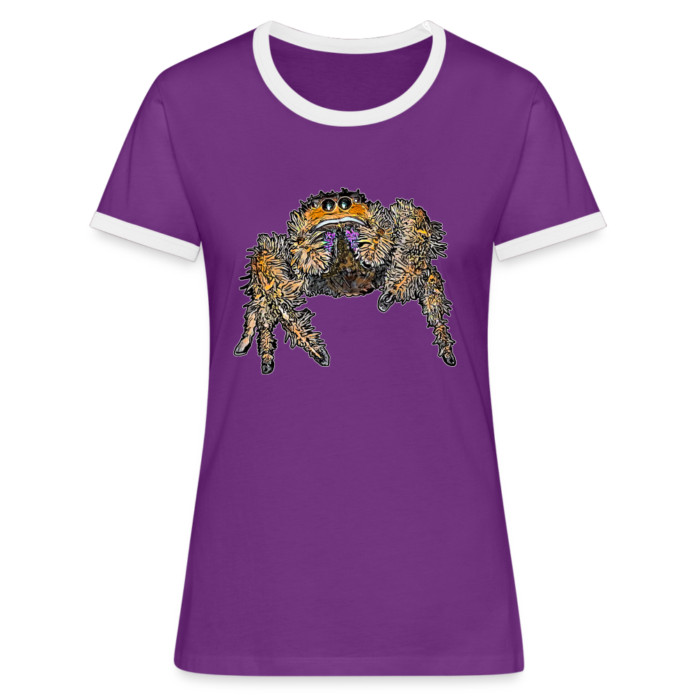 Frauen Kontrast-T-Shirt Phidippus regius Everglades female - Lila/Weiß