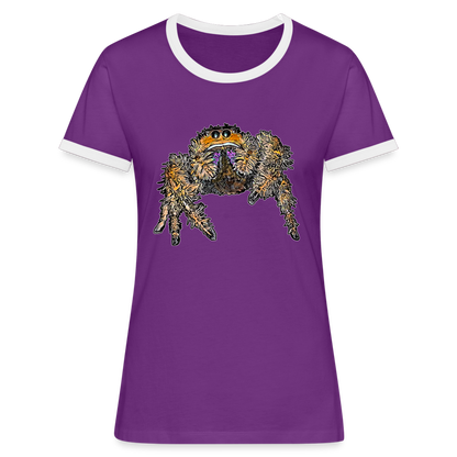 Frauen Kontrast-T-Shirt Phidippus regius Everglades female - Lila/Weiß