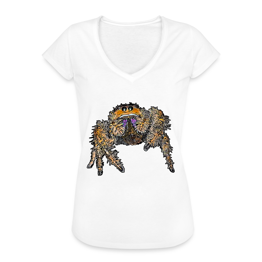 Frauen Vintage T-Shirt Phidippus regius Everglades female - weiß