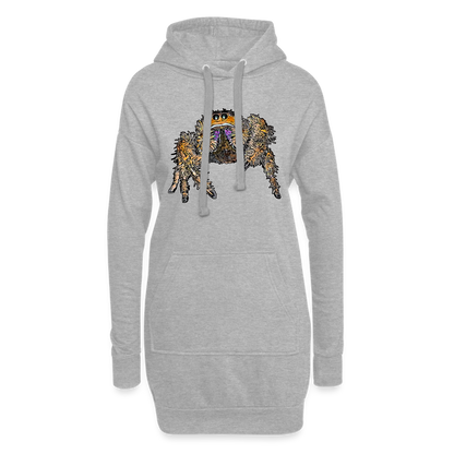 Hoodie-Kleid Phidippus regius Everglades female - Grau meliert