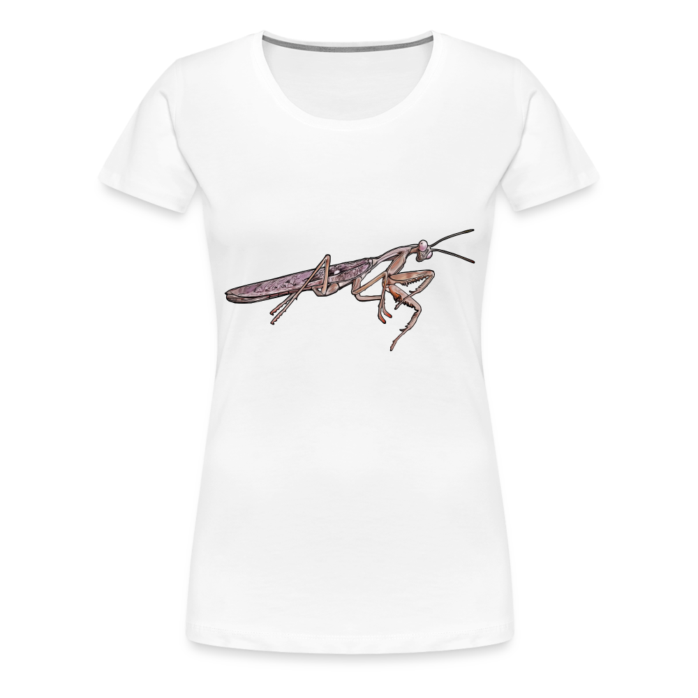 Frauen Basic T-Shirt Rhombodera kirbyi Male - weiß