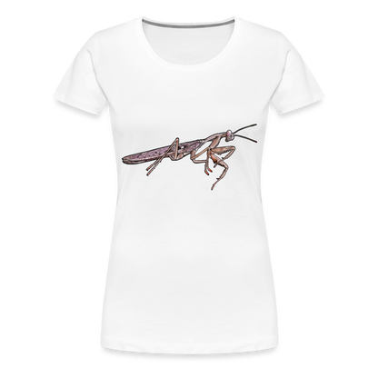 Frauen Basic T-Shirt Rhombodera kirbyi Male - weiß