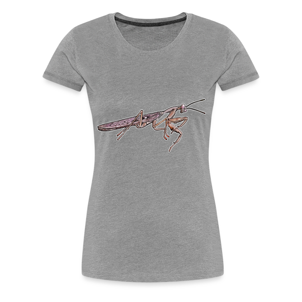 Frauen Basic T-Shirt Rhombodera kirbyi Male - Grau meliert