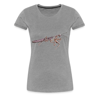 Frauen Basic T-Shirt Rhombodera kirbyi Male - Grau meliert