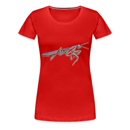 Frauen Basic T-Shirt Rhombodera kirbyi Male - Rot