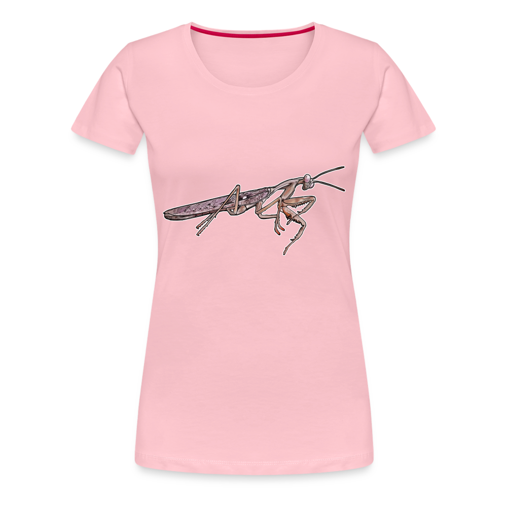 Frauen Basic T-Shirt Rhombodera kirbyi Male - Hellrosa