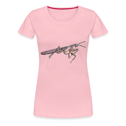 Frauen Basic T-Shirt Rhombodera kirbyi Male - Hellrosa