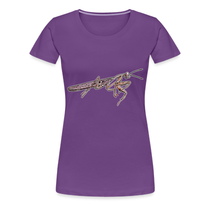 Frauen Basic T-Shirt Rhombodera kirbyi Male - Lila