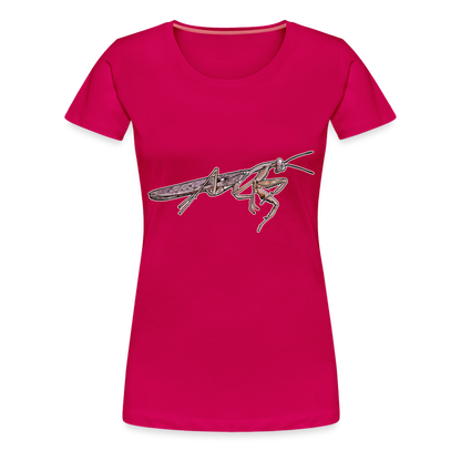 Frauen Basic T-Shirt Rhombodera kirbyi Male - dunkles Pink