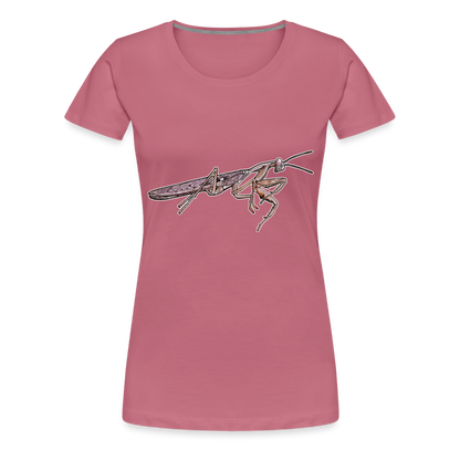 Frauen Basic T-Shirt Rhombodera kirbyi Male - Malve