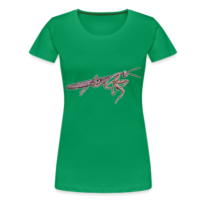 Frauen Basic T-Shirt Rhombodera kirbyi Male - Kelly Green