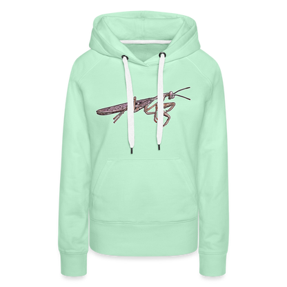 Frauen Hoodie Rhombodera kirbyi Male - helles Mintgrün