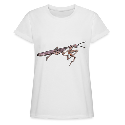 Frauen Oversized T-Shirt Rhombodera kirbyi Male - weiß