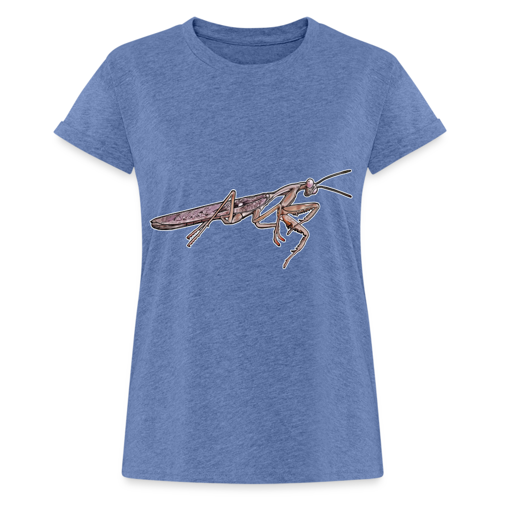 Frauen Oversized T-Shirt Rhombodera kirbyi Male - Denim meliert