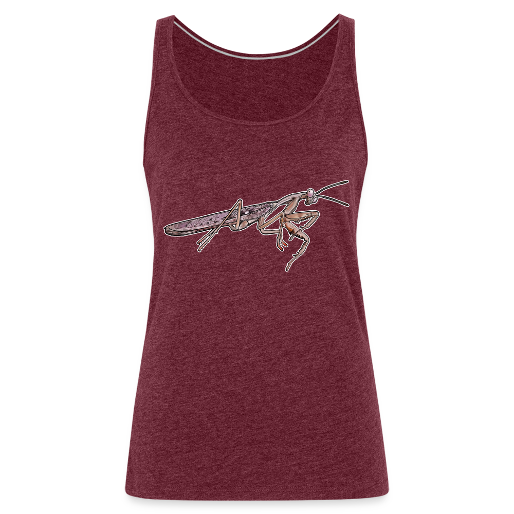 Frauen Tank Top Rhombodera kirbyi Male - Bordeauxrot meliert