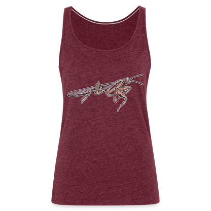 Frauen Tank Top Rhombodera kirbyi Male - Bordeauxrot meliert