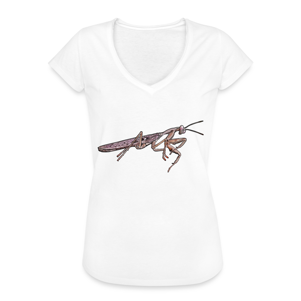 Frauen Vintage T-Shirt Rhombodera kirbyi Male - weiß