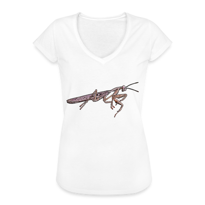 Frauen Vintage T-Shirt Rhombodera kirbyi Male - weiß